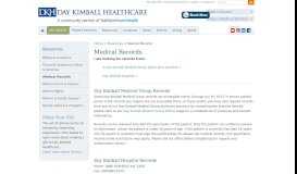 
							         Medical Records | Day Kimball Hospital & Medical Group								  
							    