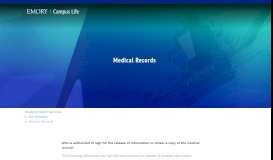 
							         Medical Records - Emory Student Health Service - Emory University								  
							    