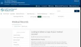 
							         Medical Records | Gulf Coast Regional Medical Center								  
							    