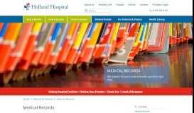 
							         Medical Records | Holland Hospital								  
							    
