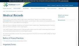 
							         Medical Records - Kootenai Health								  
							    