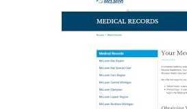 
							         Medical Records - McLaren Health Care								  
							    
