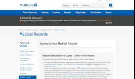 
							         Medical Records | MultiCare								  
							    
