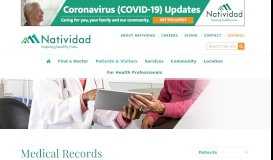 
							         Medical Records - Natividad: Inspiring healthy lives								  
							    