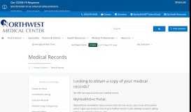 
							         Medical Records | Northwest Medical Center								  
							    
