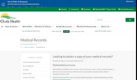 
							         Medical Records | Ocala Health | Ocala, FL								  
							    
