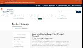 
							         Medical Records | Ogden Regional Medical Center								  
							    