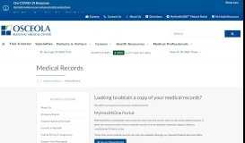 
							         Medical Records | Osceola Regional Medical Center - Kissimmee								  
							    