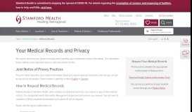 
							         Medical Records & Privacy at Stamford Hospital - Stamford Health								  
							    