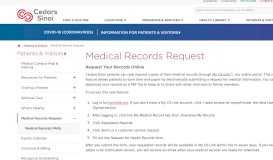
							         Medical Records Request | Cedars-Sinai								  
							    