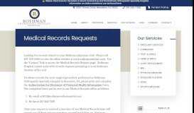 
							         Medical Records Requests - Rothman Orthopaedic Specialty Hospital								  
							    