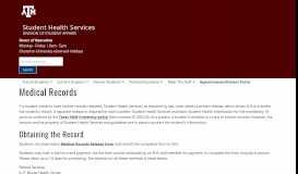 
							         Medical Records – SHS - Student Health Services - Texas A&M ...								  
							    