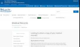 
							         Medical Records | St. Lucie Medical Center | Port St. Lucie, FL								  
							    