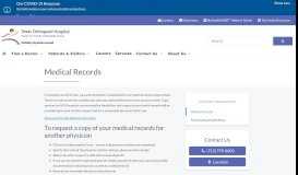 
							         Medical Records | Texas Orthopedic Hospital								  
							    
