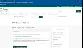 
							         Medical Records - Tulane Lakeside Hospital								  
							    