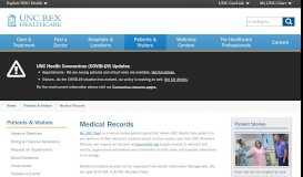 
							         Medical Records | UNC REX Healthcare								  
							    