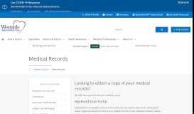 
							         Medical Records | Westside Regional Medical Center								  
							    