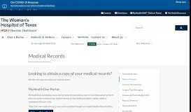 
							         Medical Records | Woman's Hospital of Texas								  
							    