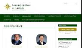 
							         Medical Staff – Lansing Institute of Urology								  
							    