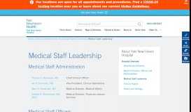 
							         Medical Staff Leadership - Yale New Haven Hospital								  
							    