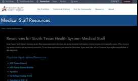 
							         Medical Staff Resources | South Texas Health System								  
							    