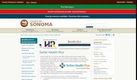 
							         Medical: Sutter Health Plus - County of Sonoma, California								  
							    
