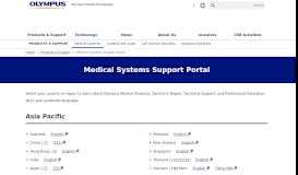 
							         Medical Systems Support Portal : Products & Support : OLYMPUS								  
							    