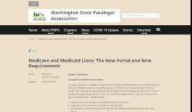 
							         Medicare and Medicaid Liens - Washington State Paralegal Association								  
							    