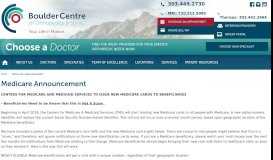 
							         Medicare Announcement | BoulderCentre for Orthopedics & Spine								  
							    