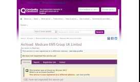 
							         Medicare EMS Group UK Limited - CQC								  
							    