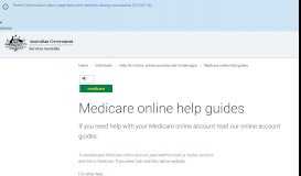 
							         Medicare online help guides - Australian Government Department of ...								  
							    