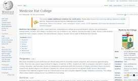 
							         Medicine Hat College - Wikipedia								  
							    