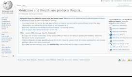 
							         Medicines and Healthcare products Regulatory Agency - Wikipedia								  
							    