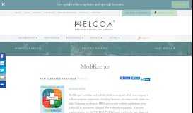 
							         MediKeeper - WELCOA								  
							    