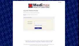 
							         Medimax Health Centers Patient Portal - Log In								  
							    