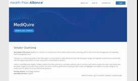 
							         MediQuire - Health Plan Alliance								  
							    