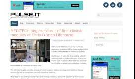 
							         MEDITECH begins roll-out of first clinical modules at Chris ... - Pulse+IT								  
							    