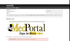 
							         MedPortal - MS Shook Student Health Service - Appalachian State ...								  
							    