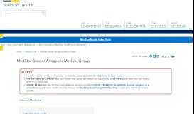 
							         MedStar Greater Annapolis Medical Group - MMG Annapolis								  
							    