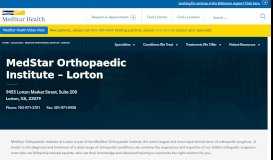 
							         MedStar Orthopaedic Institute in Lorton								  
							    