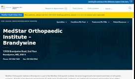 
							         MedStar Orthopaedics ... - MedStar Orthopaedic Institute at Brandywine								  
							    