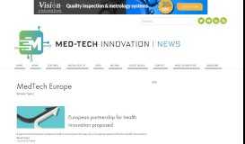 
							         MedTech Europe Med-Tech Innovation | Latest news for the medical ...								  
							    