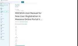 
							         MEESEVA User Manual for New User Registration in Meeseva Online ...								  
							    