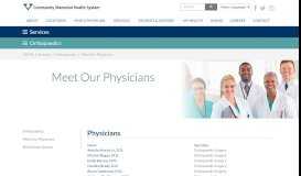 
							         Meet Our Physicians | Community Memorial Health System								  
							    