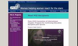 
							         Meet PCE Recipients | P.E.O. International								  
							    