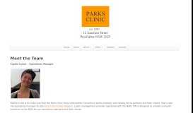 
							         Meet the Team | Parks Clinic								  
							    