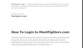 
							         Meetfighters Login - Meetfighters login								  
							    