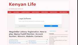 
							         MegaDollar Lottery- Registration, How to play, Mpesa Paybill ...								  
							    