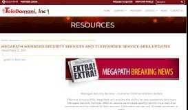 
							         Megapath Managed Security Services and T1 Expanded Service Area ...								  
							    