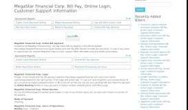 
							         MegaStar Financial Corp. Bill Pay, Online Login, Customer ...								  
							    